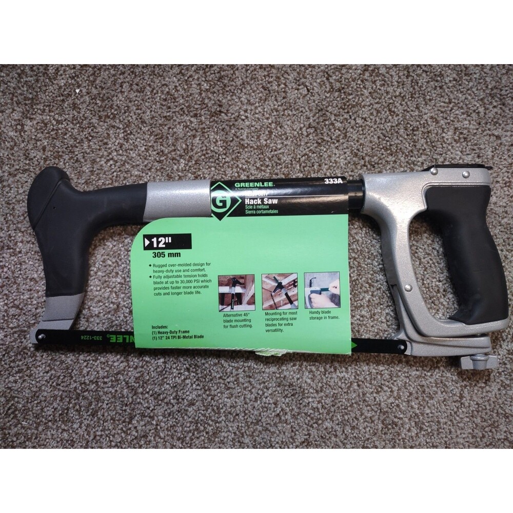 Greenlee 333A 12" Heavy Duty Hacksaw 30000 PSI Bi-Metal Blade New